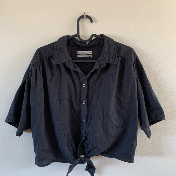 💛Urban Outfitters Cropped Button Down Blouse - Picture 6 of 8